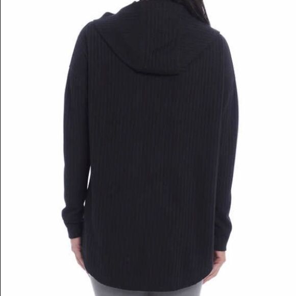 😊 3/$30 CHASER black Hoodie thin waffle soft fabric shirttail hem Size S - Picture 4 of 7
